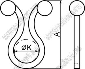 TL-5 зажим жгута проводов; A=35,0мм; K=17,2мм; нейлон-66 (UL); натуральный