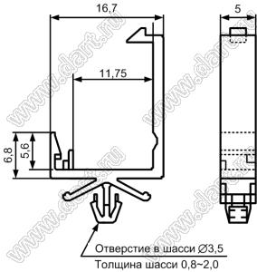 CHJ-3 фиксатор жгута проводов с защелкой в панель; нейлон-66 (UL); натуральный