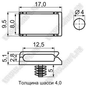 MISB-1 фиксатор жгута проводов с защелкой в панель; нейлон-66 (UL); натуральный