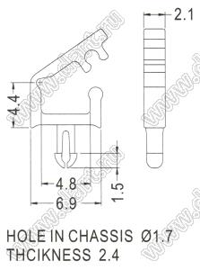 CHLB-1 фиксатор жгута проводов с защелкой в панель; нейлон-66 (UL); натуральный