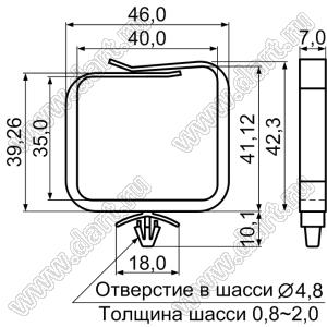 CHD35-40 фиксатор жгута проводов с защелкой в панель; нейлон-66 (UL); черный