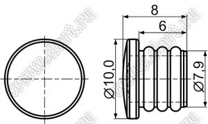 MHD-7.5IV0 заглушка круглого отверстия; силиконовая резина; черный