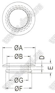GM-136 втулка проходная под кабель; резина; цвет черный