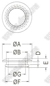 GM-136 изолятор проводов проходной; бутадиен-нитрильный каучук / резина; черный