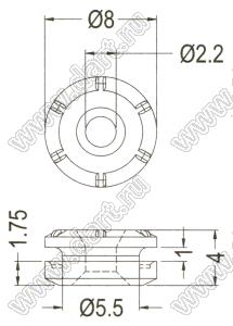 TGM-68I амортизатор под винт для жесткого диска; силиконовая резина; черный / синий