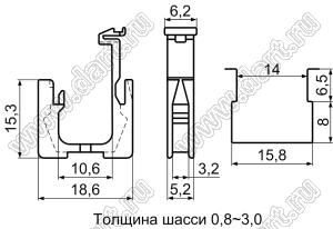 SQA-1 изолятор проводов проходной; нейлон-66 (UL); натуральный