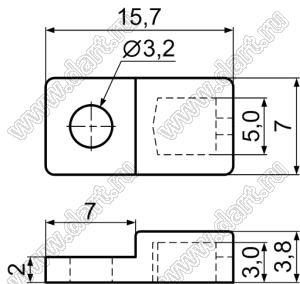 PH-23 держатель компонента; 15,7x7,0мм; нейлон-66 (UL); черный