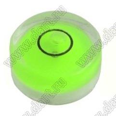 BLAUR-1506 уровень пузырьковый спиртовой сферический; D3=15,0мм; H=6,0мм; 30'-2°; зеленый