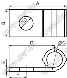 CD-9.2 фиксатор кабеля с креплением винтом M5; нейлон-66 (UL); натуральный