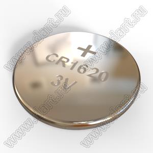 CR1620 bat литиевый элемент питания; U=3В; 60мАч; U=2В