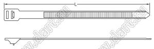 YJ-R305 стяжка кабельная; L=305мм; нейлон-66 (UL); натуральный