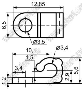 CD-3.4 фиксатор кабеля с креплением винтом M3; нейлон-66 (UL); черный