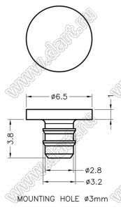 MBH-1 заглушка круглого отверстия; Dотв.=3,0мм; нейлон-66 (UL); черный