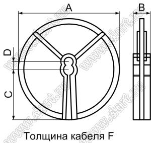 FBT-5 держатель высоковольтн. провода строчного трансф-ра, нейлон 66 (94V-2)