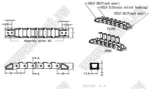 GULY-2AB-XXF канал кабельный сборный; нейлон-66 (UL); черный