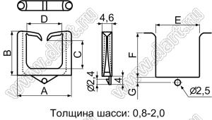 SQE-2 изолятор проходной квадратный; нейлон-66 (UL); натуральный