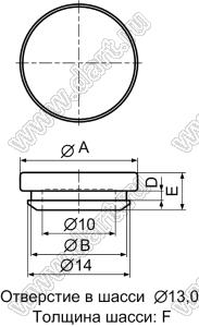 CDELT-6(B) заглушка круглого отверстия; Dотв.=13,0мм; TPE (термопластичный эластомер); черный