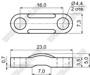 CLT-4 фиксатор кабеля с винтовым креплением 2xМ4; нейлон-66 (UL); черный