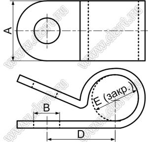 CC-35 фиксатор кабеля с креплением винтом; E=3,0мм; нейлон-66 (UL); натуральный