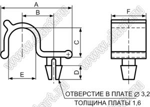 CLI-6 фиксатор кабеля с защелкой в панель; нейлон-66 (UL); натуральный