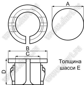 0813C изолятор проходной; C=9,7мм; нейлон-66 (UL); натуральный