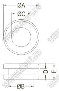 TGM-56G(B) амортизатор под винт для жесткого диска; термопластичный эластомер; черный