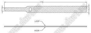 VCO-7NL стяжка кабельная с липучкой Velcro; L=170мм; нейлон; черный