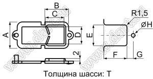 SQB-1 изолятор проводов проходной квадратный; отверстие=14,0x12,3мм; нейлон-66 (UL); черный