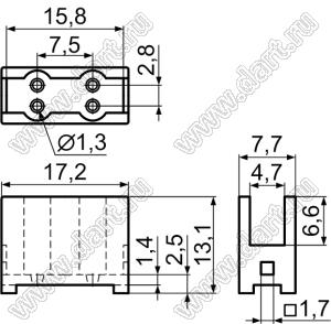 PHC-12 держатель дискового варистора; полифениленсульфид PPS (UL); натуральный