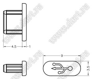 USBC-31(B) заглушка разъема micro USB; полиэтилен PE; черный