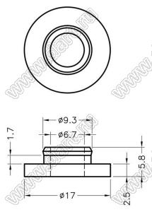 TW-109 втулка изолирующая для транзистора в корпусе TO-220; нейлон-46 (UL); 94V-0; натуральный