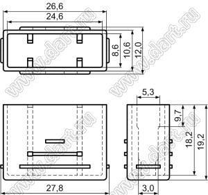 CVSATA-15S заглушка разъема SATA; поликарбонат + пластик ABS (UL); черный