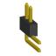 2199R00-02G-301523 вилка штыревая открытая угловая двухрядная на плату для монтажа в отверстия, шаг 1,27 x 1,27 мм, 2x1конт.