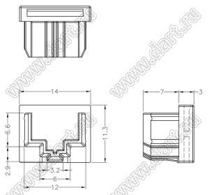 PJB-45 заглушка гнезда RJ-45; нейлон-66 (UL); черный