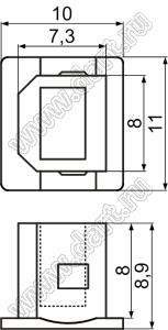 USBC-3 заглушка разъема USB-B; полипропилен PP; черный