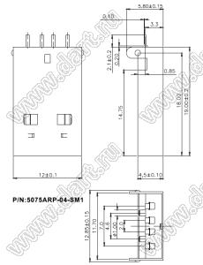 5075ARP-04-SM1 вилка USB2.0 на плату SMD тип A