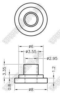 TW-147 втулка изолирующая для транзистора в корпусе TO-220; нейлон-46 (UL); 94V-0; натуральный