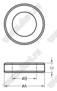 FW-19.5-14.4-3.2-W шайба пластиковая; A=19,5мм; B=14,4мм; C=3,2мм; PA66/PA6; натуральный