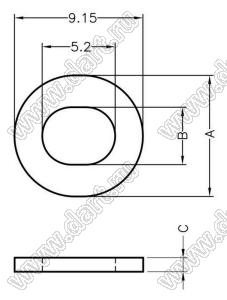 WSR-9.1-8.6-1 шайба пластиковая; D=8,65мм; d=4,1мм; T=1,0мм; нейлон-66 (UL); натуральный