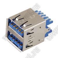 US10-006 сдвоенные розетки USB3.0 на кабель тип A
