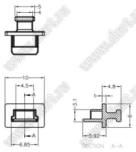 USBC-25 заглушка разъема mini USB; термопластичный эластомер TPE; черный