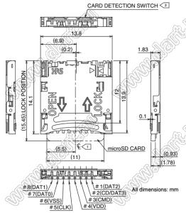 DM3CS-SF держатель карты памяти microSD