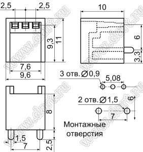 RCEB-8 кожух фототранзистора; нейлон-66 (UL); натуральный