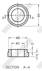 TW-195 втулка изолирующая для транзистора в корпусе TO-220; нейлон-66(UL); нейлон-46 (UL); 94V-0; натуральный