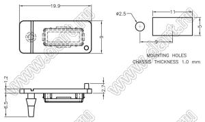 CJCV-3 заглушка разъема USB-A; термопластичный эластомер; черный