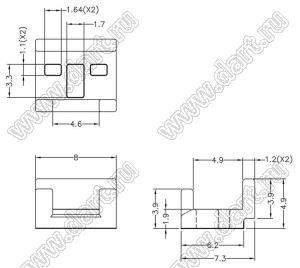 TRAD-0.9 подставка под фотоприемник; нейлон-66 (UL); черный