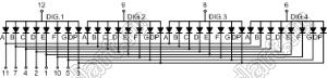 BJ2481BE индикатор светодиодный; 0.28"; 4-разр.; 7-сегм.; оранжевый; общий анод