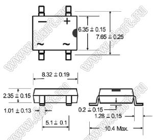 DB107S мост диодный; 1000В; IF(AV)=1А