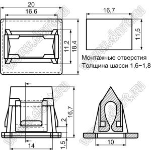 DTTL-1A защелка дверцы; полиоксиметилен POM (UL); черный