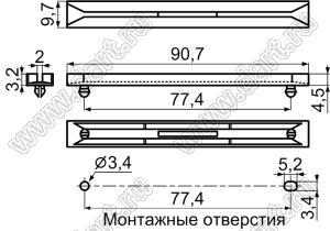 CG-9A направляющая платы; L=90,7мм; нейлон-66 (UL); натуральный